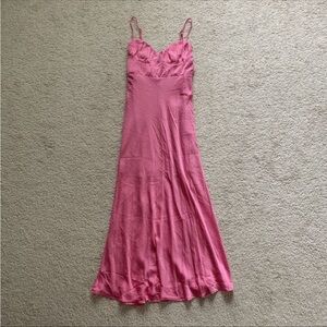 Petal & Pup pink satin midi dress